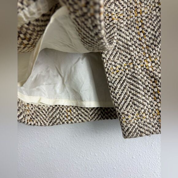 J. Crew Size 4 Wool Blend Lined‎ Tweed Mini Skirt Plaid Multicolored Neutral - Picture 4 of 6